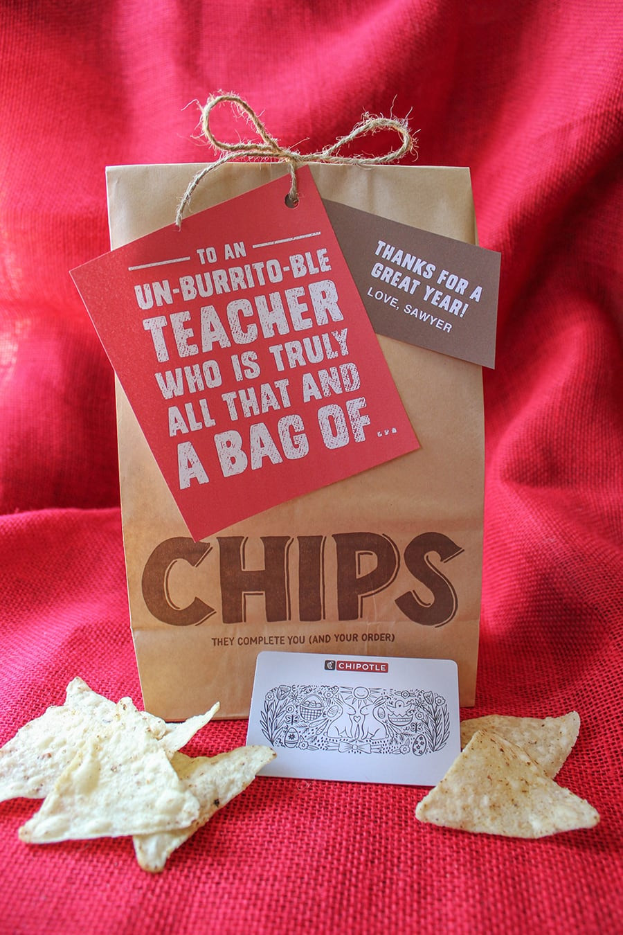 Creative Chipotle Teacher Appreciation Gift Idea