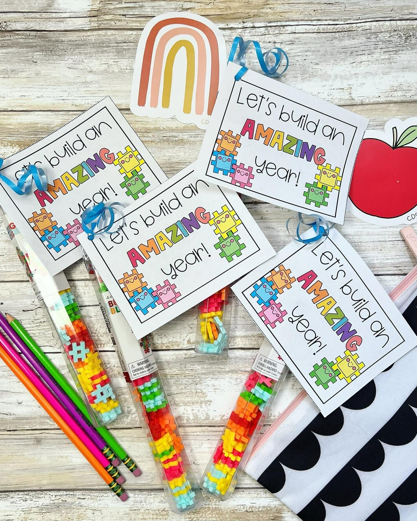 Personalized back to school name tags with positive affirmations
