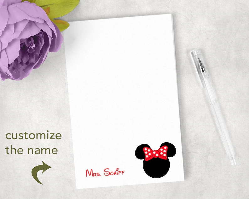 Personalized Red Mickey Mouse Note Pads