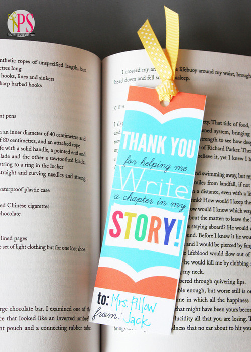 Printable teacher appreciation gift tag and bookmark