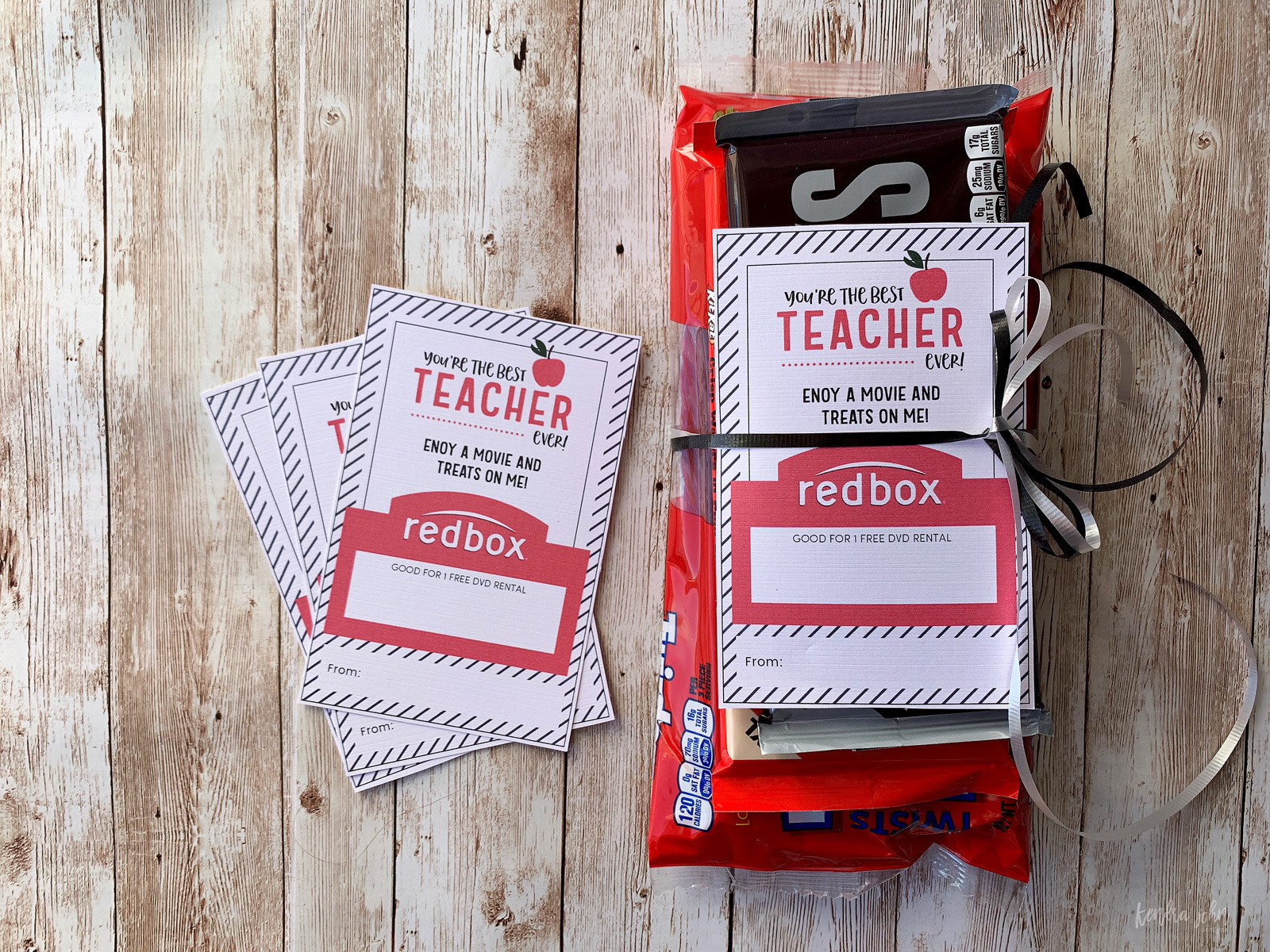Redbox Teacher Appreciation Gift with Treats