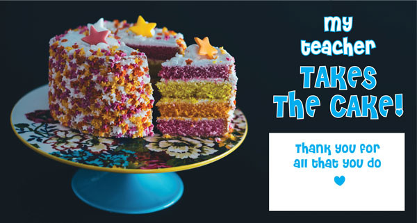 Two printable gift cards, one with cupcakes and one with a layer cake.